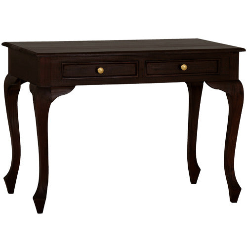England Queen Anne 2 Drawer Console Table Writing Desk TWS899 Choco