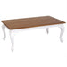 TwoTone QueenAnne Solid Wood Timber French 120cm Coffee Table - White Caramel TWS899CT-120-70-QA-WR_1