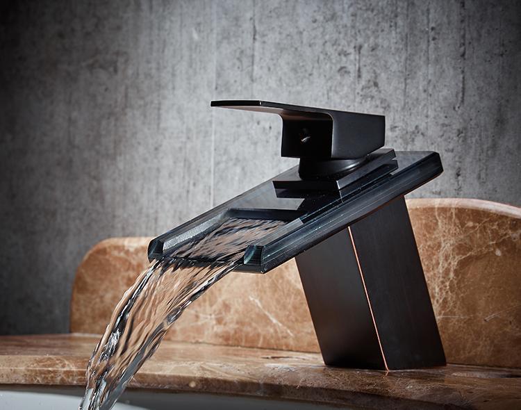 JASPER Modern Black Waterfall Faucet Tap