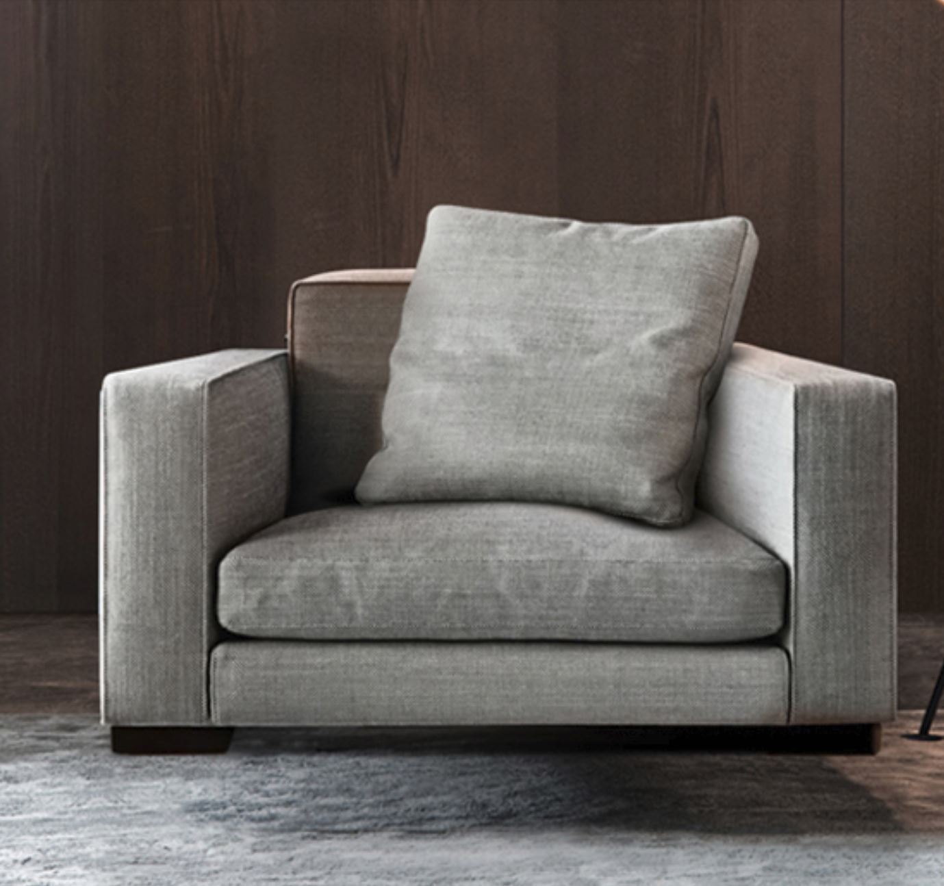 CYRILO Contemporary Nordic Scandinavian Fabric Down Feather Sofa