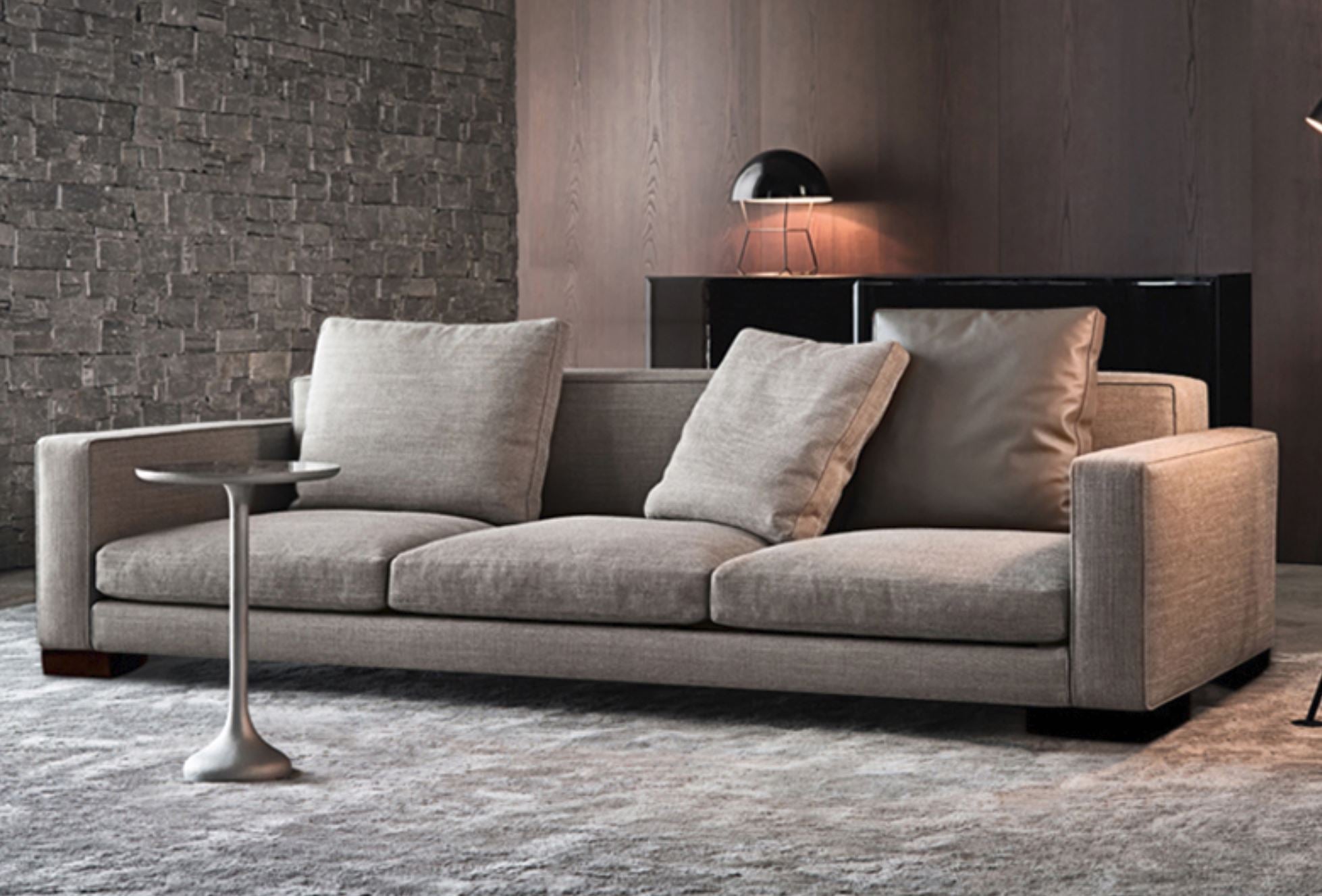 CYRILO Contemporary Nordic Scandinavian Fabric Down Feather Sofa