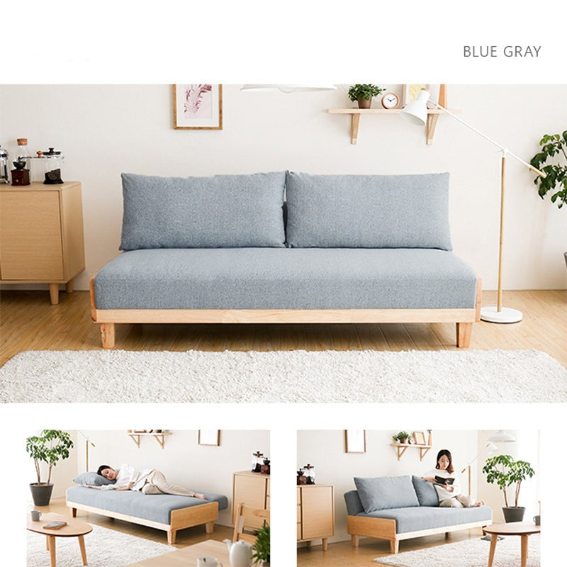 BROOKLYNN RITZ Sofa Bed Japanese Scandinavian Solid Wood ( 6 Colour )