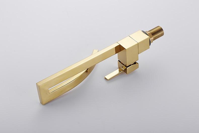REMY Modern Gold/Silver Curved Waterfall Faucet