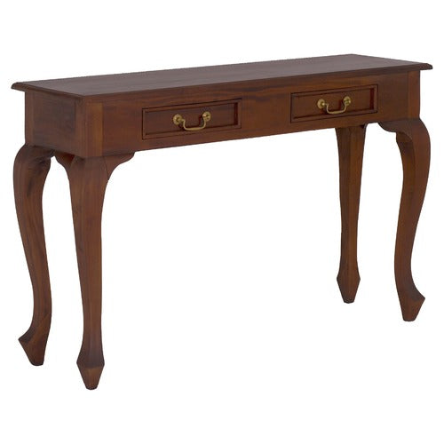 England Queen Anne 2 Drawer Sofa Table Writing Desk TWS899 Maho