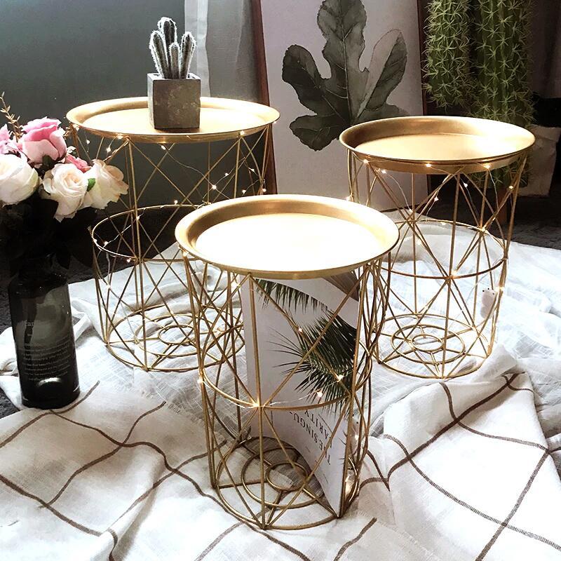 LUIS Quirky Versatile Gold Metal Frame Side Table