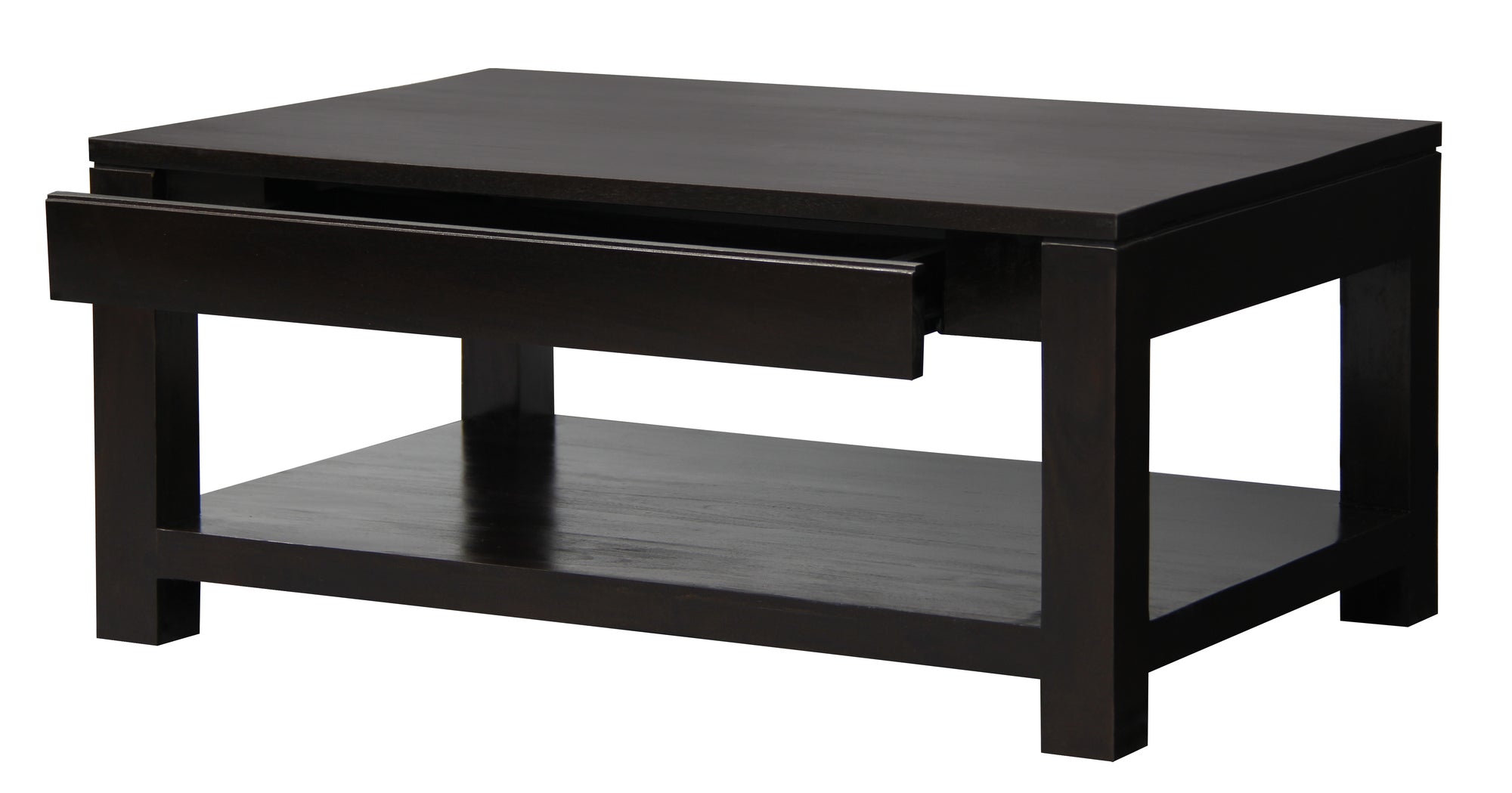 Scandinavia Solid Teak Timber 90cm Coffee Table with Shelf - Light Pecan TWS899CT-002-TA-LP_1