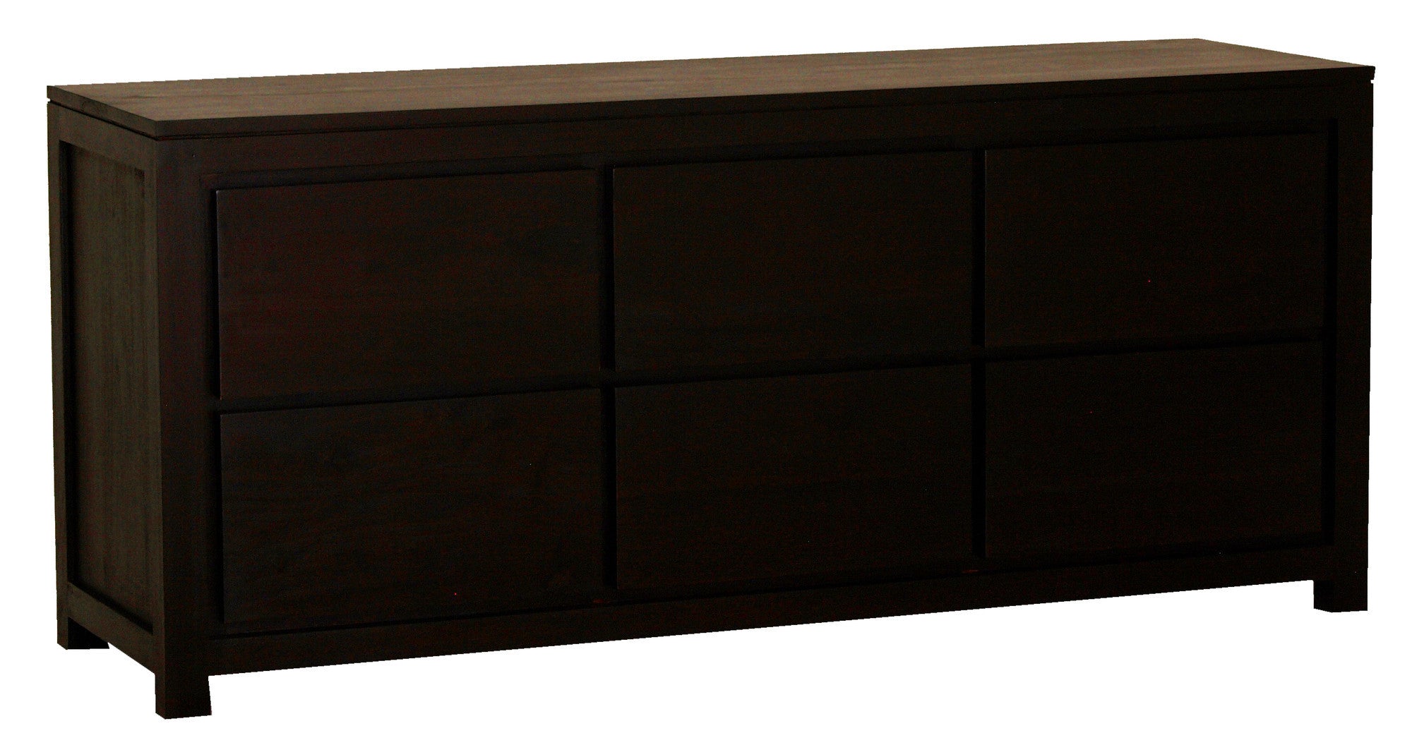 Scandinavia Solid Teak Timber 6 Drawer Dresser Chest of Drawers Cabinet Commode, Light Pecan TWS899SB-006-TA-LP_1