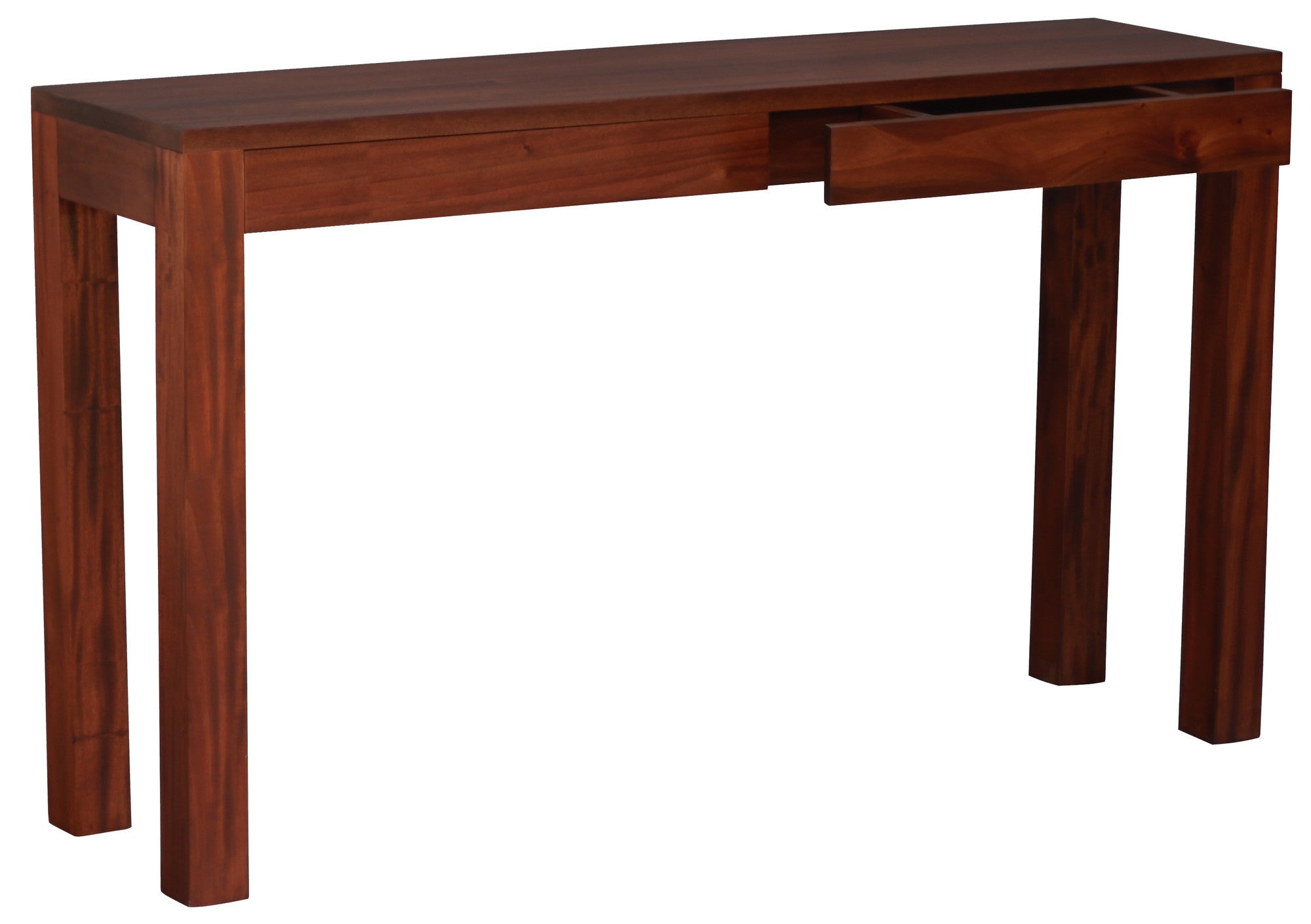 Scandinavia Writing Desk Solid Teak Timber 2 Drawer 130cm Sofa Table - Light Pecan TWS899ST-002-TA-LP