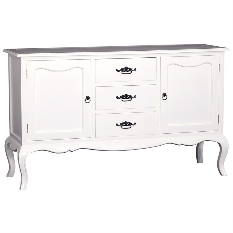 Eiffel Solid Wood Timber 2 Door 3 Drawer 155cm French Sideboard Buffet Table - White TWS899SB-203-FP-WH_1