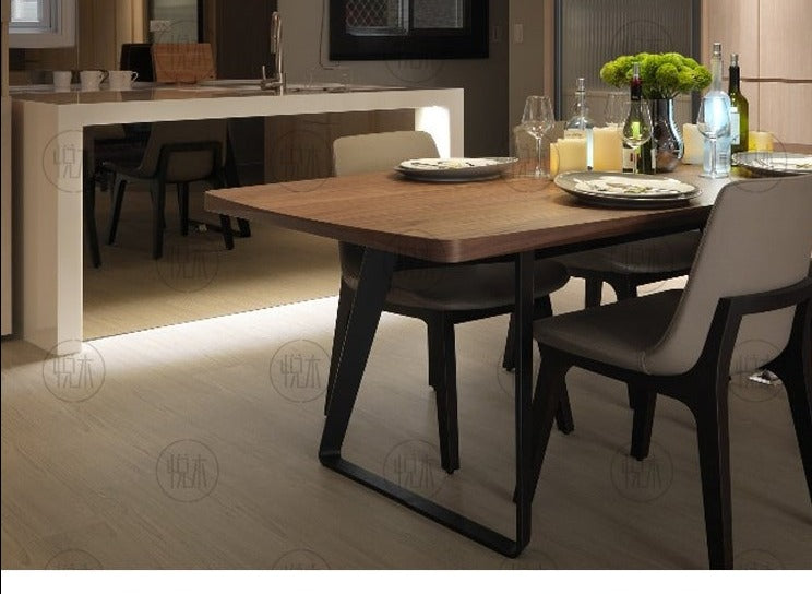 JOEL Nordic Dining Table Solid Wood Modern Minimalist Chair