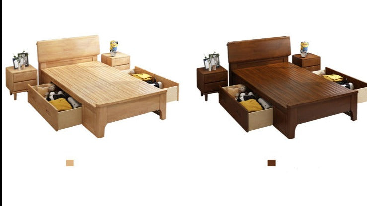 WAREHOUSE SALE MATEO Wooden Storage Bed Frame with 2 Big Drawers ( Choice from 2 Color 2 Size ) ( Discount Price $1299 Special Price $799 )