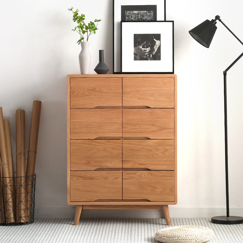 Camilla RITZ Chest of Drawers Japanese Nordic Pure Solid Wood 8 drawers Storage Walnut , Cherry Colour