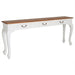 QueenAnne Solid Wood Timber 3 Drawer 180cm French Console Sofa Table - White Caramel TWS899ST-003-QA-WR_1