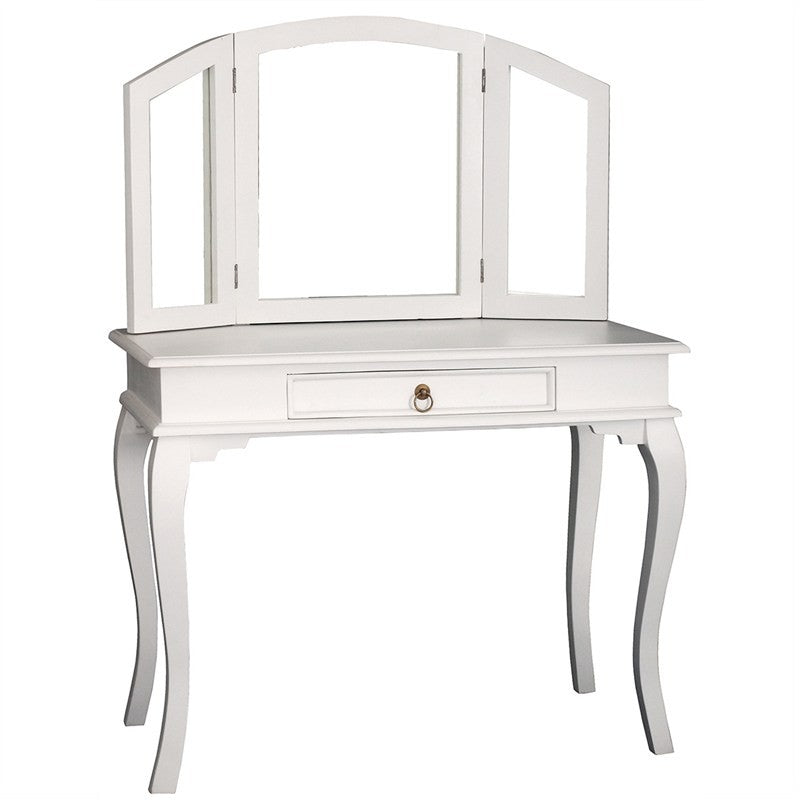 QueenAnne Solid Wood Timber French Dressing Table Vanity Desk - White TWS899ST-001-MR-QA-WH_1