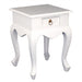 QueenAnne Solid Wood Timber Single Drawer French Lamp Table - White TWS899LT-001-QA-WH_1