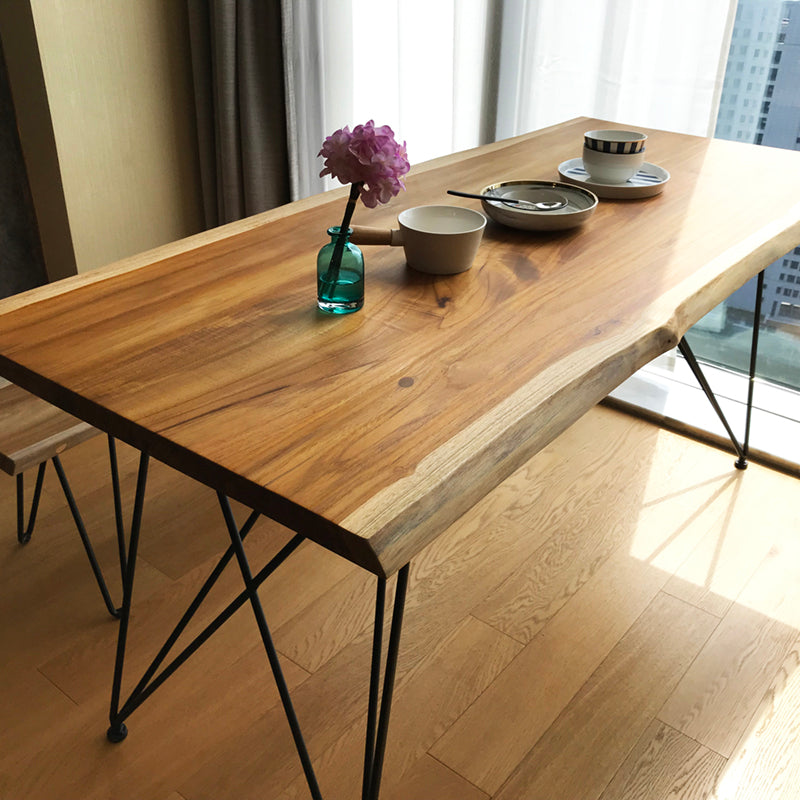 Quinn Live Edge Dining Table / Bench Scandinavian Nordic Acacia Suar Design Solid Wood ( 5 Size )