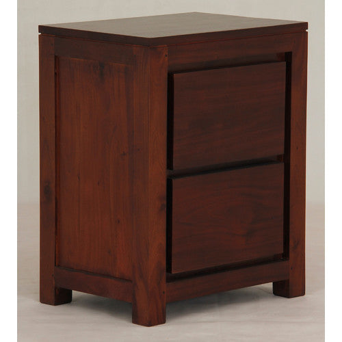 Scandinavian-2-Drawer-Bedside-Table Mahogany or Chocolate Color TWS899