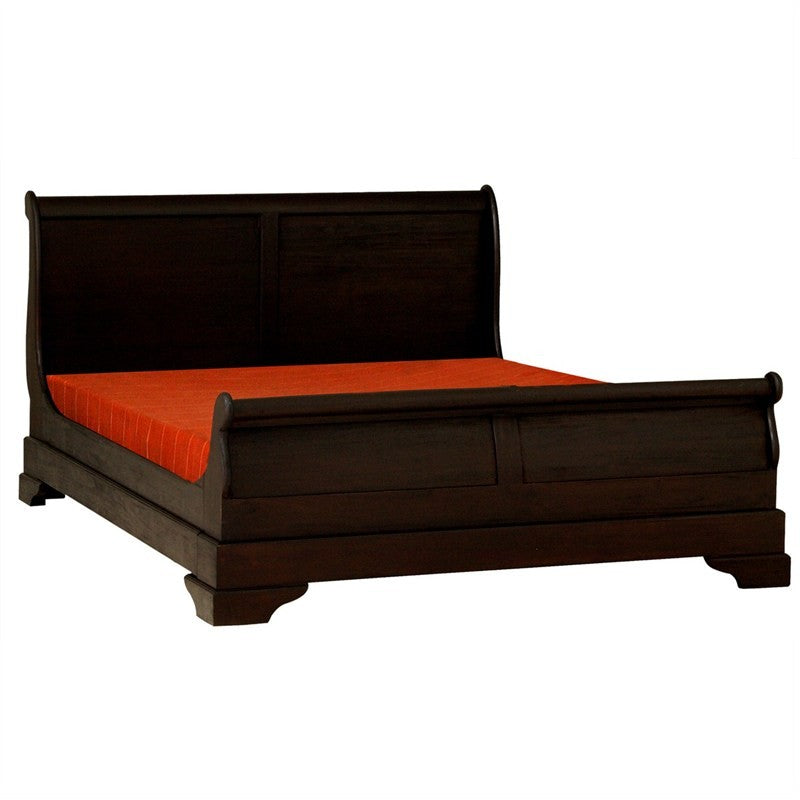 Sledge Solid Teak Timber King Size Sleigh Bed - Chocolate Colour TWS899BS-000-KS-C_1