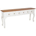 TwoTone QueenAnne Solid Wood Timber 6 Drawer 180cm French Console Sofa Table - White Caramel TWS899ST-006-QA-WR_1