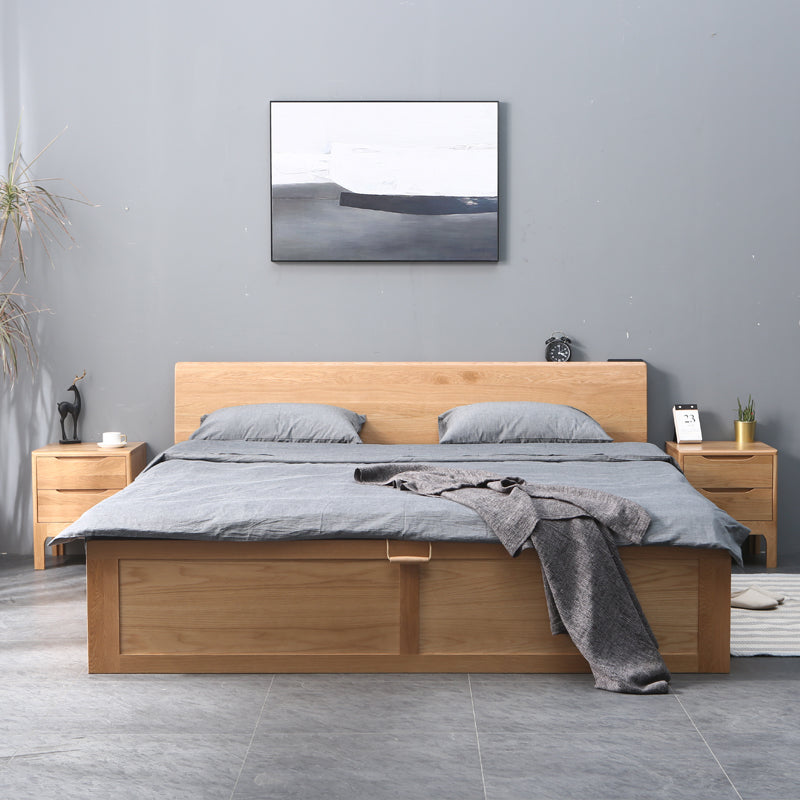 ROWAN MATEO Nordic Wooden Storage Bed Pure Solid Wood